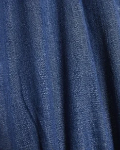 Blue Pull On Elasticated Cuffed Denim Joggers