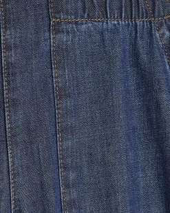 Blue Pull On Wide Leg Jeans