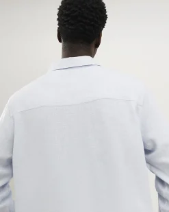 Blue Regular Fit Linen Blend Shirt
