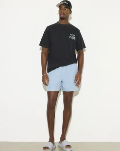 Blue Regular Length Colour Block Swim Shorts