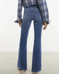 Blue Relaxed Flare Jeans