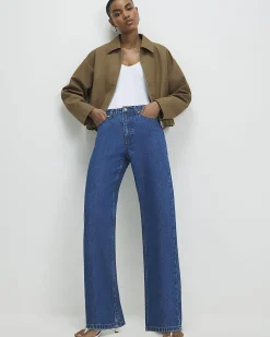 Blue Relaxed Straight Leg Jeans