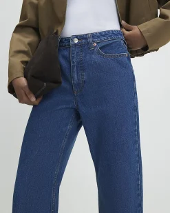Blue Relaxed Straight Leg Jeans