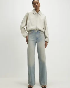 Blue Relaxed Straight Leg Jeans