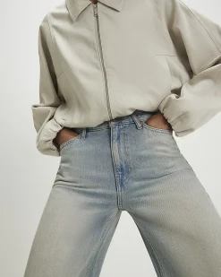 Blue Relaxed Straight Leg Jeans