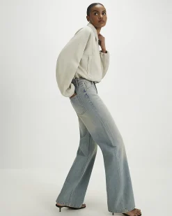 Blue Relaxed Straight Leg Jeans