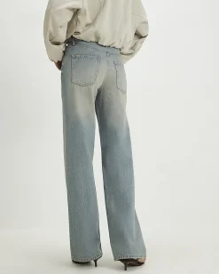 Blue Relaxed Straight Leg Jeans