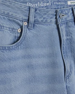 Blue Relaxed Straight Leg Jeans