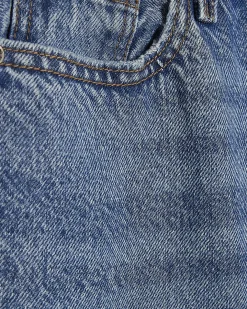 Blue Relaxed Straight Ripped Jeans