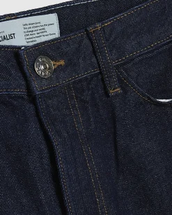 Blue Relaxed Straight Turn Up Cuff Jeans