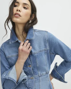 Blue Seamed Denim Jacket