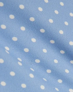 Blue Short Sleeve Polka Dot Top