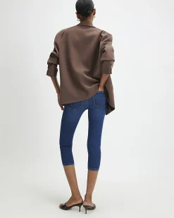 Blue Skinny Fit Capri Jeans