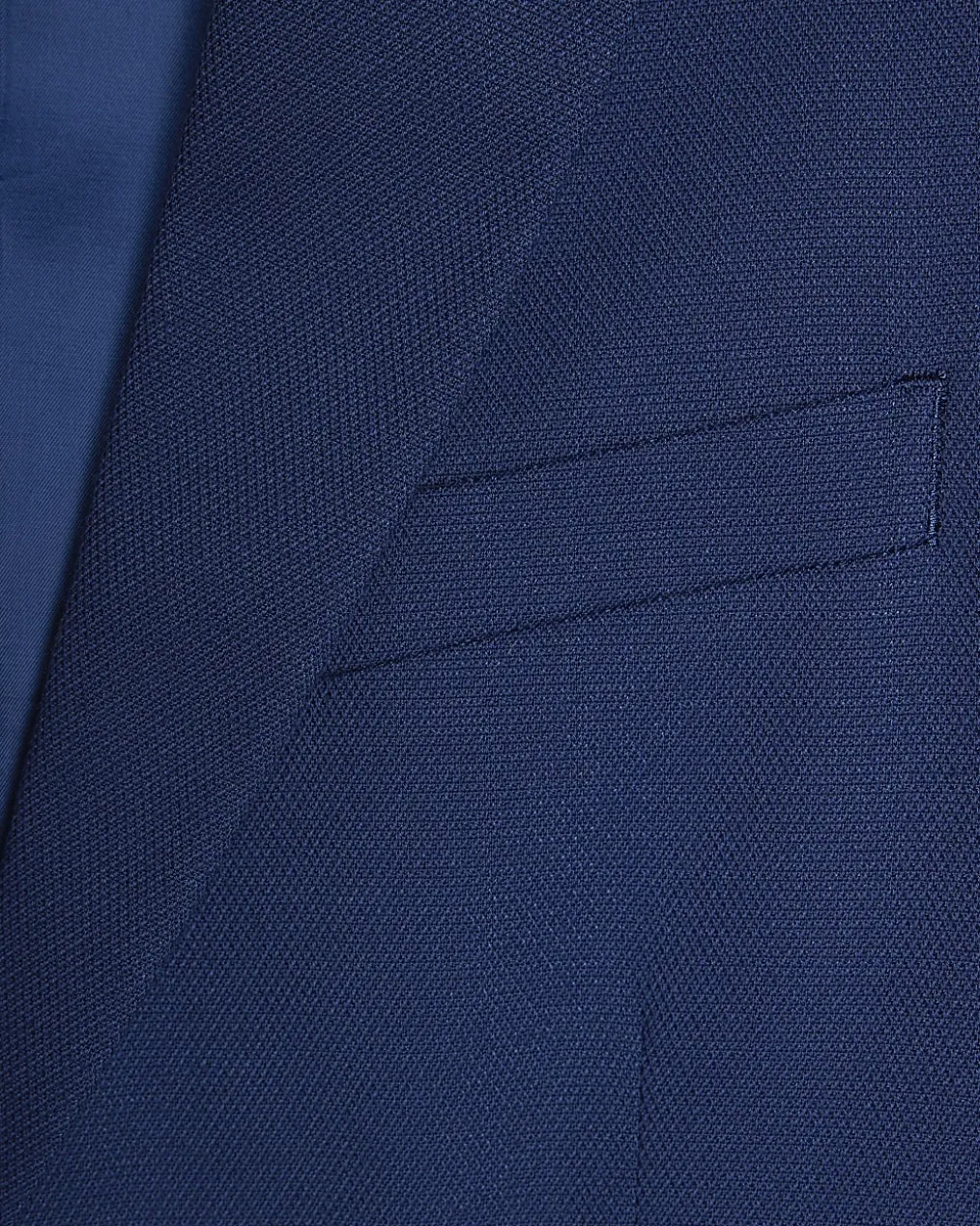 Blue Skinny Fit Stretch Textured Suit Jacket