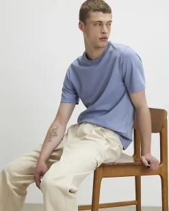 Blue Slim Fit Cotton Lightweight T-Shirt