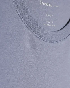 Blue Slim Fit Cotton Lightweight T-Shirt