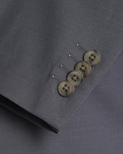 Blue Slim Fit Double Breasted Suit Jacket