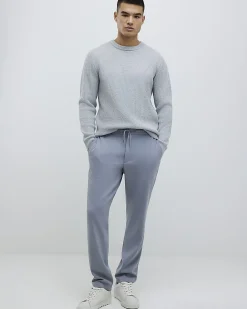 Blue Slim Fit Elasticated Smart Joggers