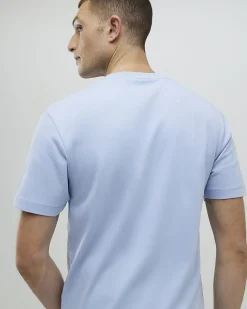 Blue Slim Fit Interlock Crew Neck T-Shirt