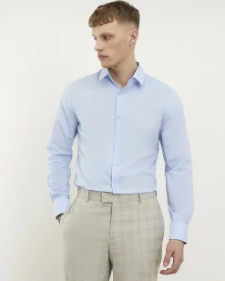 Blue Slim Fit Long Sleeve Shirt