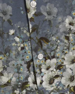 Blue Slim Fit Ombre Floral Revere Shirt