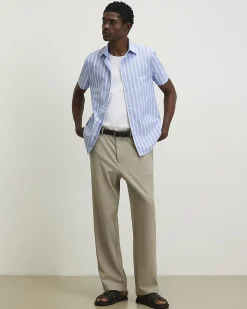 Blue Slim Fit Stripe Shirt