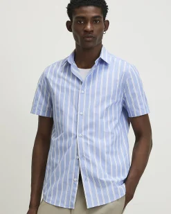 Blue Slim Fit Stripe Shirt
