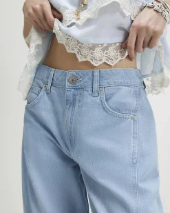 Blue Soft Barrel Leg Jeans
