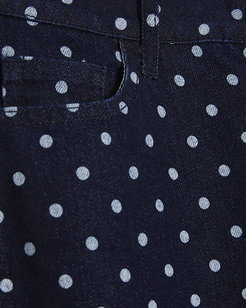 Blue Spot Print Relaxed Straight Jeans