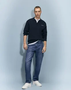 Blue Straight Leg Jeans