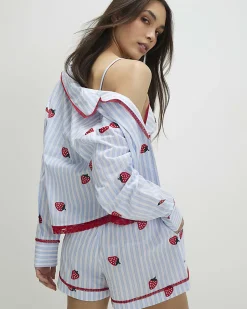 Blue Strawberry Three Piece Loungewear Set