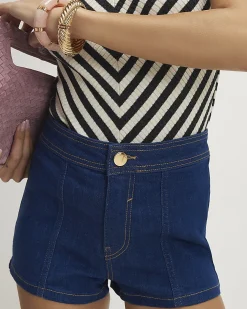 Blue Stretch Hotpant Denim Shorts