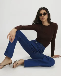 Blue Stretch Straight Leg Jeans