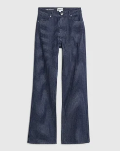 Blue Stripe Relaxed Straight Jeans