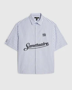 Blue Striped Sanctuaire Badged Shirt