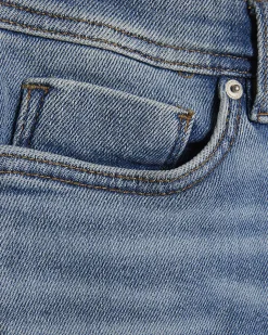 Blue Super Skinny Fit Ripped Stretch Jeans