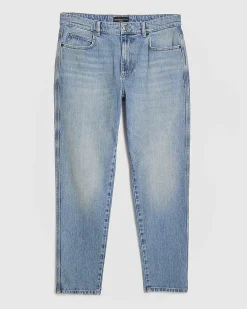 Blue Tapered Fit Stretch Jeans