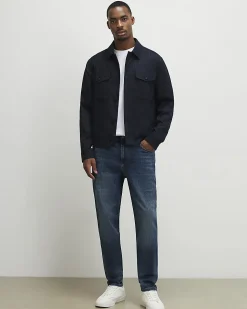 Blue Tapered Fit Stretch Jeans