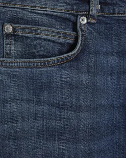 Blue Tapered Fit Stretch Jeans