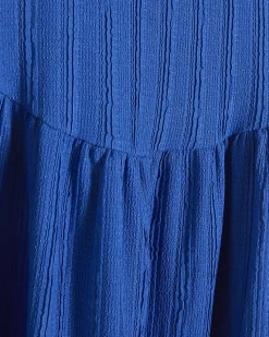 Blue Textured Midi Dress