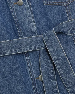Blue Tie front Denim Jacket