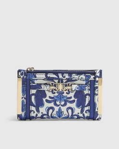 Blue Tile Print Mini Purse