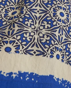 Blue Tile Print Shorts