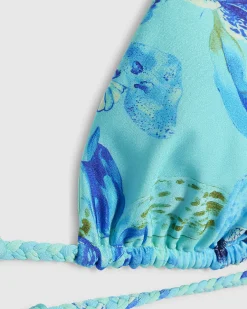 Blue Triangle Reversible Floral Print Bikini