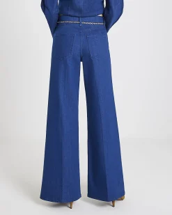 Blue Wide Leg Palazzo Jeans