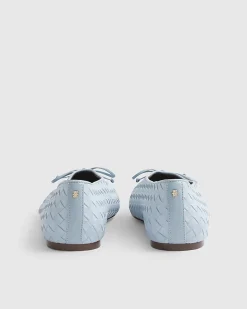 Blue Woven Ballet Pumps