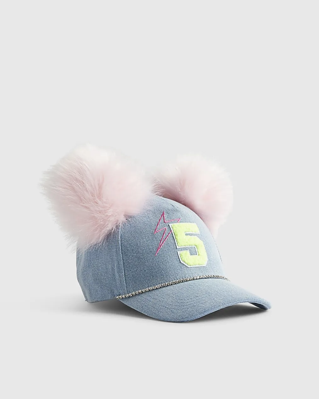 Blue Year Zero Pom Pom Denim baseball Cap
