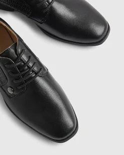 Boys Black Faux Leather Point Shoes