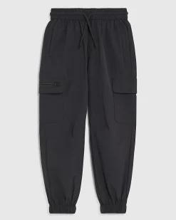 Boys Black Zip Cargo Trousers