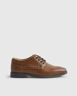 Boys Brown Faux Leather Point Shoes